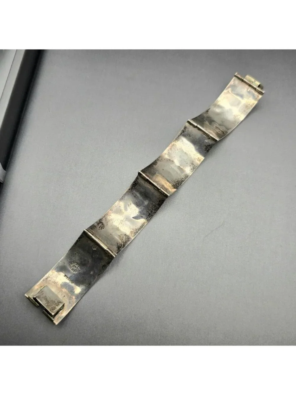 Vintage Taxco Sterling Silver Turquoise Inlay Bracelet 7